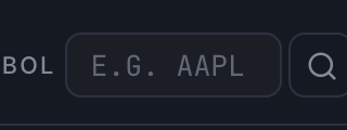 Ticker lookup field showing 'E.G. AAPL' placeholder